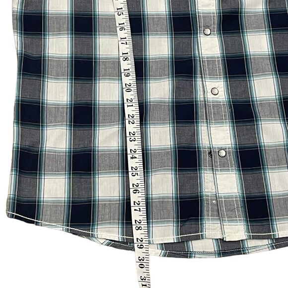 Mens Shirt Large Pearl Snap Western Cowboy Casual Checkered pattern - Picture 8 of 9